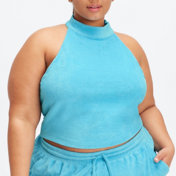 Fabletics Terry Built-In Bra Tank in Aqua Blue, NWT Size 4X - Picture 1 of 6